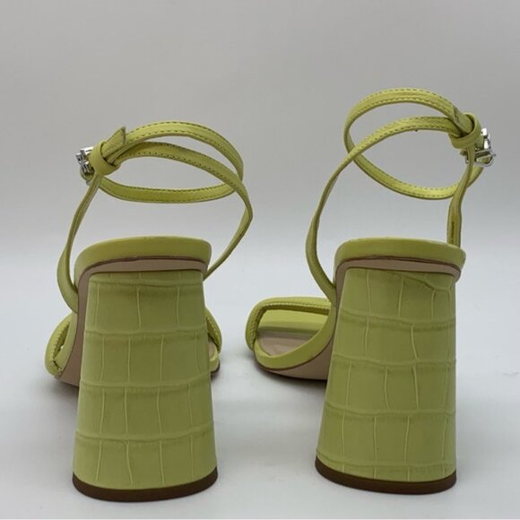 SAM EDELMAN Kia Leather Cone-Heel Sandal in Kiwi - Picture 9 of 14